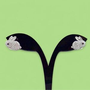 Dainty Minimalist Spring Easter Bunny Rabbit Cubic Zirconia Stud Earrings🐰🐰